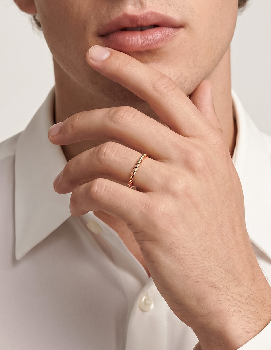 Anillo 14 K de oro brillante 3